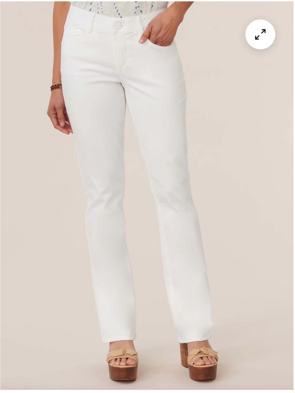 Democracy White Straight-Leg Jeans